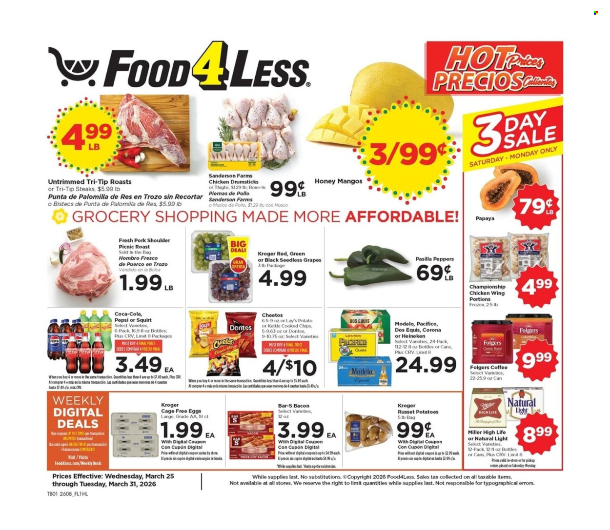 Food 4 Less ad - 03/25/2026 - 03/31/2026. Page 1