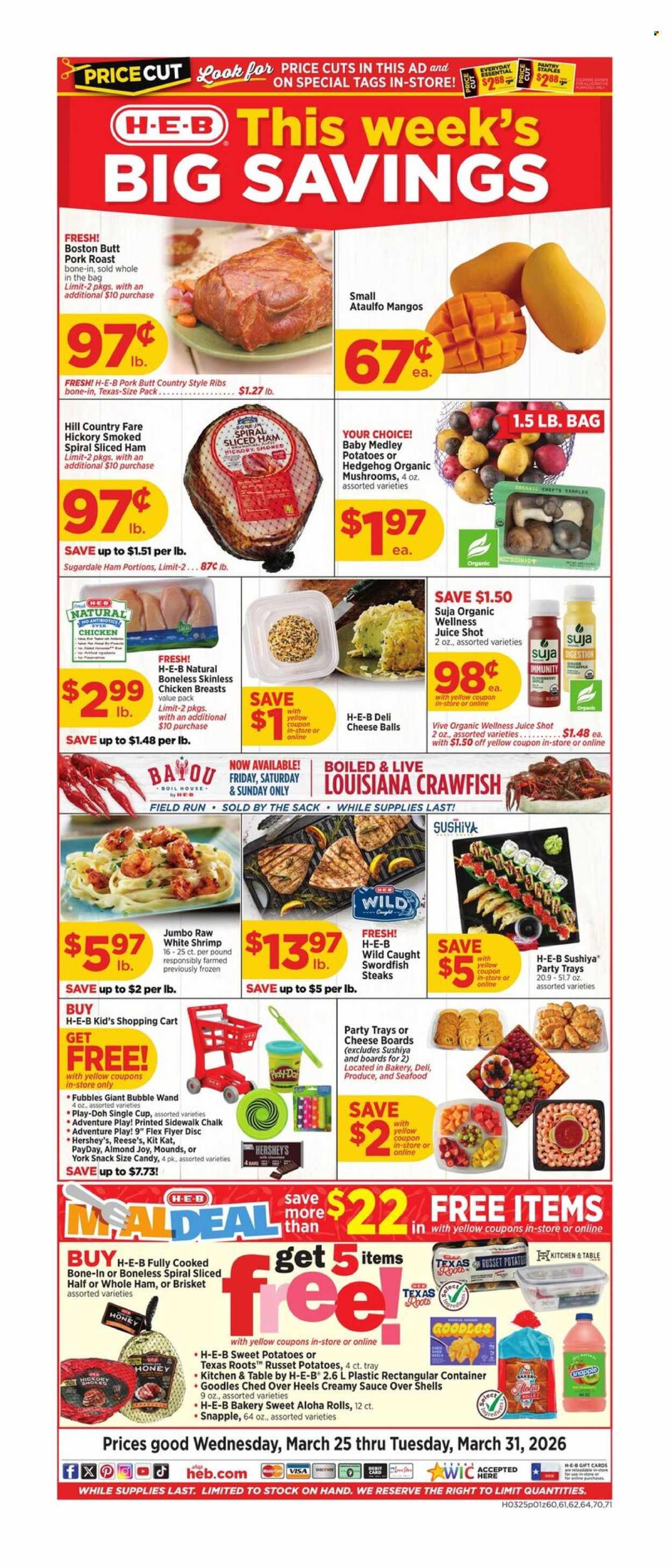 H-E-B ad - 03/25/2026 - 03/31/2026. Page 1