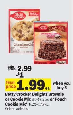Betty Crocker Delights Brownie or Cookie Mix
