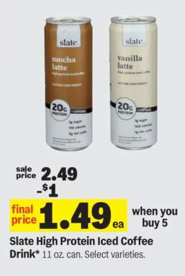 Slate High Protein Iced Coffee Drink