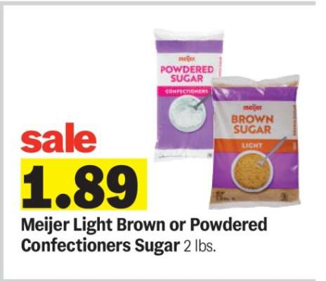 Meijer Light Brown or Powdered Confectioners Sugar