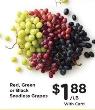 Red, Green or Black Seedless Grapes