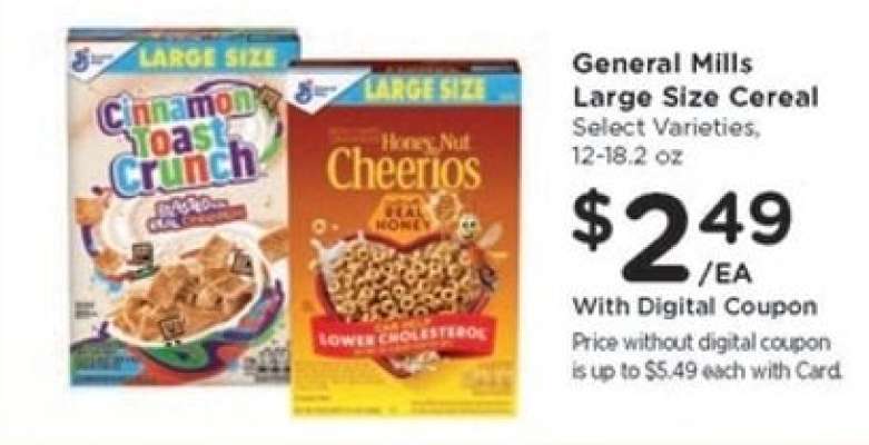 General Mills Large Size Cereal