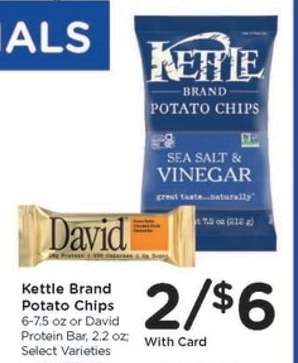 Kettle Brand Potato Chips or David Protein Bar
