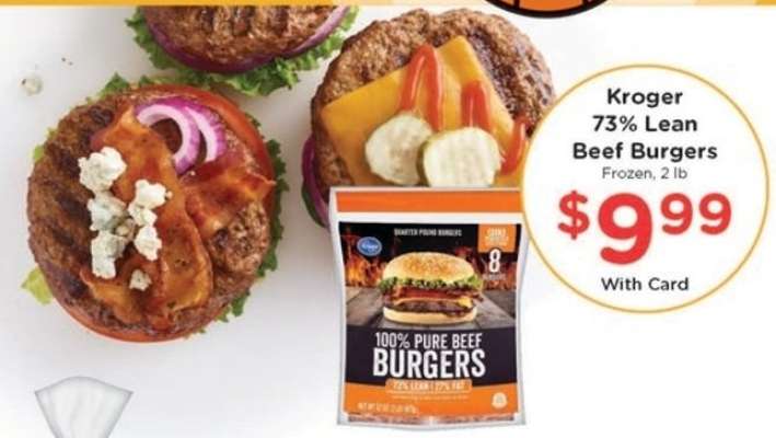 Kroger 73% Lean Beef Burgers
