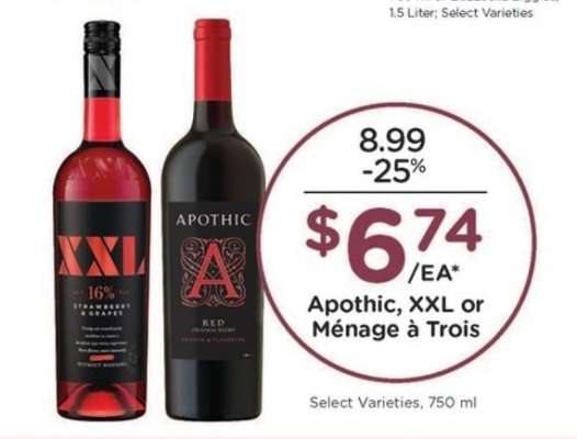 Apothic, XXL or Ménage à Trois