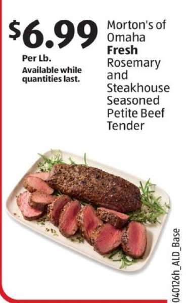 Morton's of Omaha Fresh Rosemary and Steakhouse Seasoned Petite Beef Tender