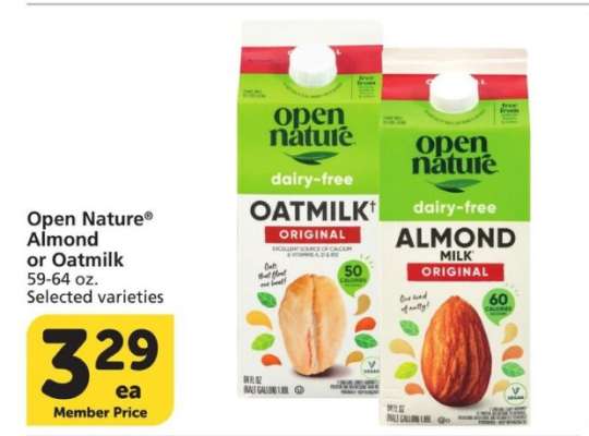 Open Nature Almond or Oatmilk