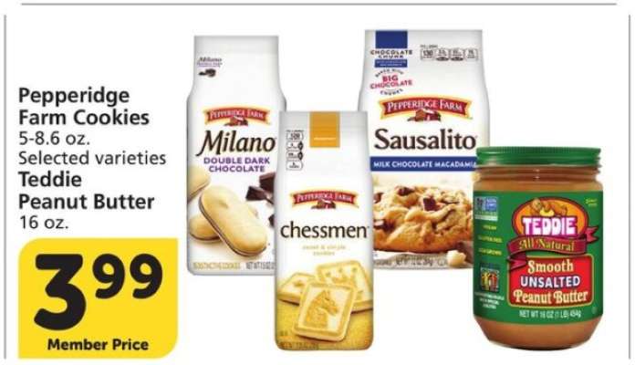 Pepperidge Farm Cookies / Teddie Peanut Butter