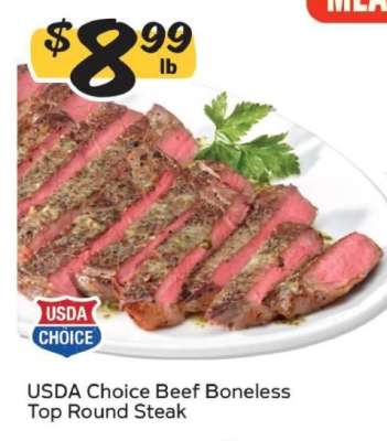 USDA Choice Beef Boneless Top Round Steak