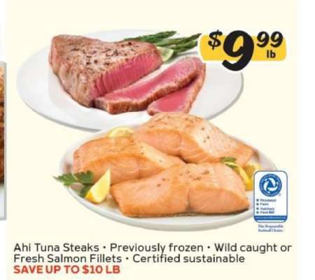 Ahi Tuna Steaks or Fresh Salmon Fillets