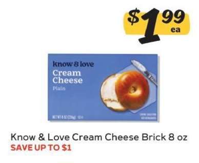 Know & Love Cream Cheese Brick 8 oz