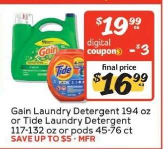 Gain or Tide Laundry Detergent