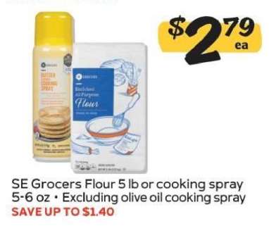 SE Grocers Flour or Cooking Spray