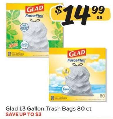 Glad 13 Gallon Trash Bags 80 ct