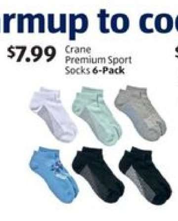Crane Premium Sport Socks 6-Pack