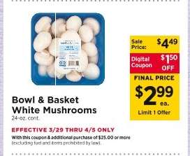 Bowl & Basket White Mushrooms
