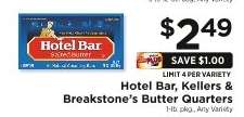 Hotel Bar, Kellers & Breakstone's Butter Quarters