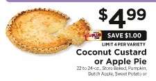 Coconut Custard or Apple Pie