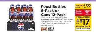 Pepsi Bottles 8-Pack or Cans 12-Pack