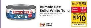 Bumble Bee Solid White Tuna
