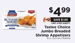 Tastee Choice Jumbo Breaded Shrimp Appetizers