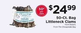 50-ct. Bag Littleneck Clams