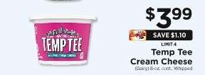Temp Tee Cream Cheese