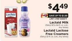 Lactaid Milk / Lactaid Lactose Free Creamers