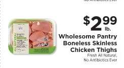 Wholesome Pantry Boneless Skinless Chicken Thighs