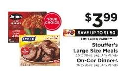Stouffer's Large Size Meals / On-Cor Dinners