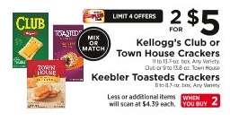 Kellogg's Club or Town House Crackers, Keebler Toasteds Crackers