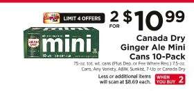 Canada Dry Ginger Ale Mini Cans 10-Pack