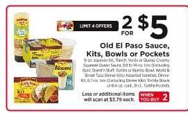 Old El Paso Sauce, Kits, Bowls or Pockets