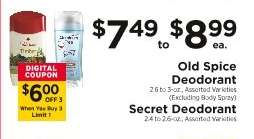 Old Spice Deodorant / Secret Deodorant