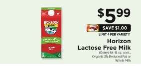 Horizon Lactose Free Milk