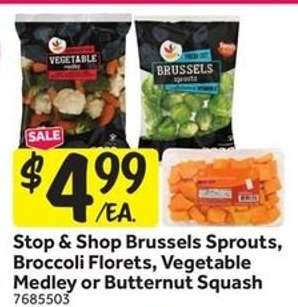 Stop & Shop Brussels Sprouts, Broccoli Florets, Vegetable Medley or Butternut Squash