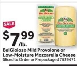 BelGioioso Mild Provolone or Low-Moisture Mozzarella Cheese