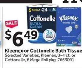 Kleenex or Cottonelle Bath Tissue