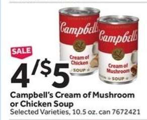 Campbell's Cream of Mushroom or Chicken Soup