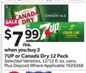 7UP or Canada Dry 12 Pack