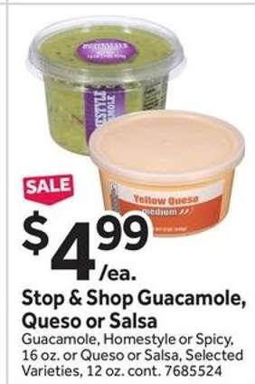 Stop & Shop Guacamole, Queso or Salsa