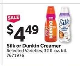 Silk or Dunkin’ Creamer
