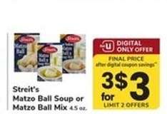 Streit's Matzo Ball Soup or Matzo Ball Mix