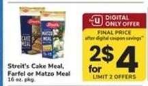 Streit's Cake Meal, Farfel or Matzo Meal