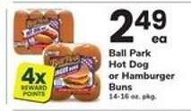 Ball Park Hot Dog or Hamburger Buns