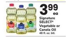 Signature Select Vegetable or Canola Oil