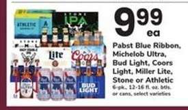 Pabst Blue Ribbon, Michelob Ultra, Bud Light, Coors Light, Miller Lite, Stone or Athletic