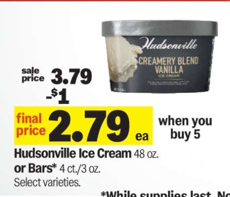 Hudsonville Ice Cream or Bars