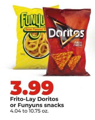 Frito-Lay Doritos or Funyuns snacks